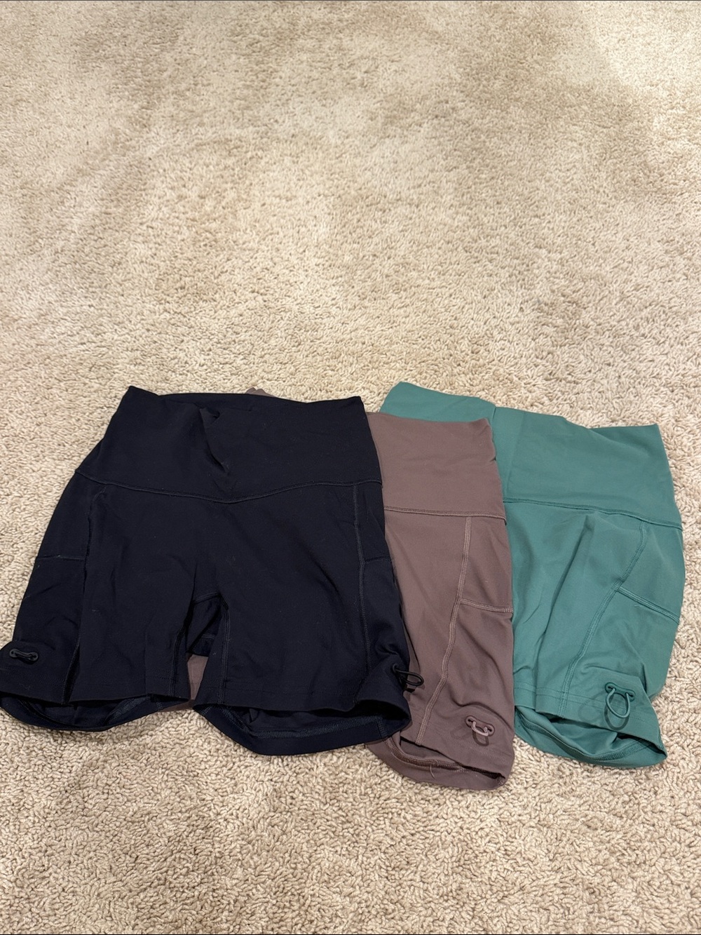 Gymshark Women's High-Waist Athletic Shorts - Black, Taupe, Teal